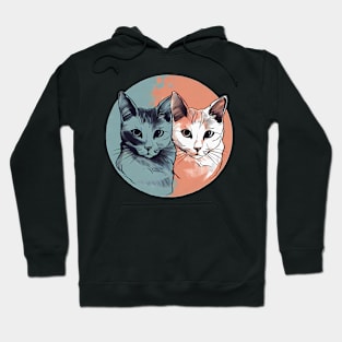 Cats couple in circle Hoodie